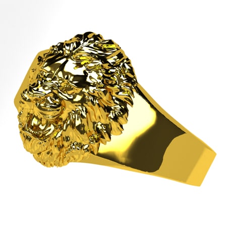 Solid Gold Lion Ring